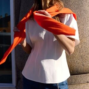 Zara FITTED SHORT SLEEVE CREPE TOP